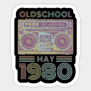 40th Birthday Gift May 1980 Forty Years Old Sticker